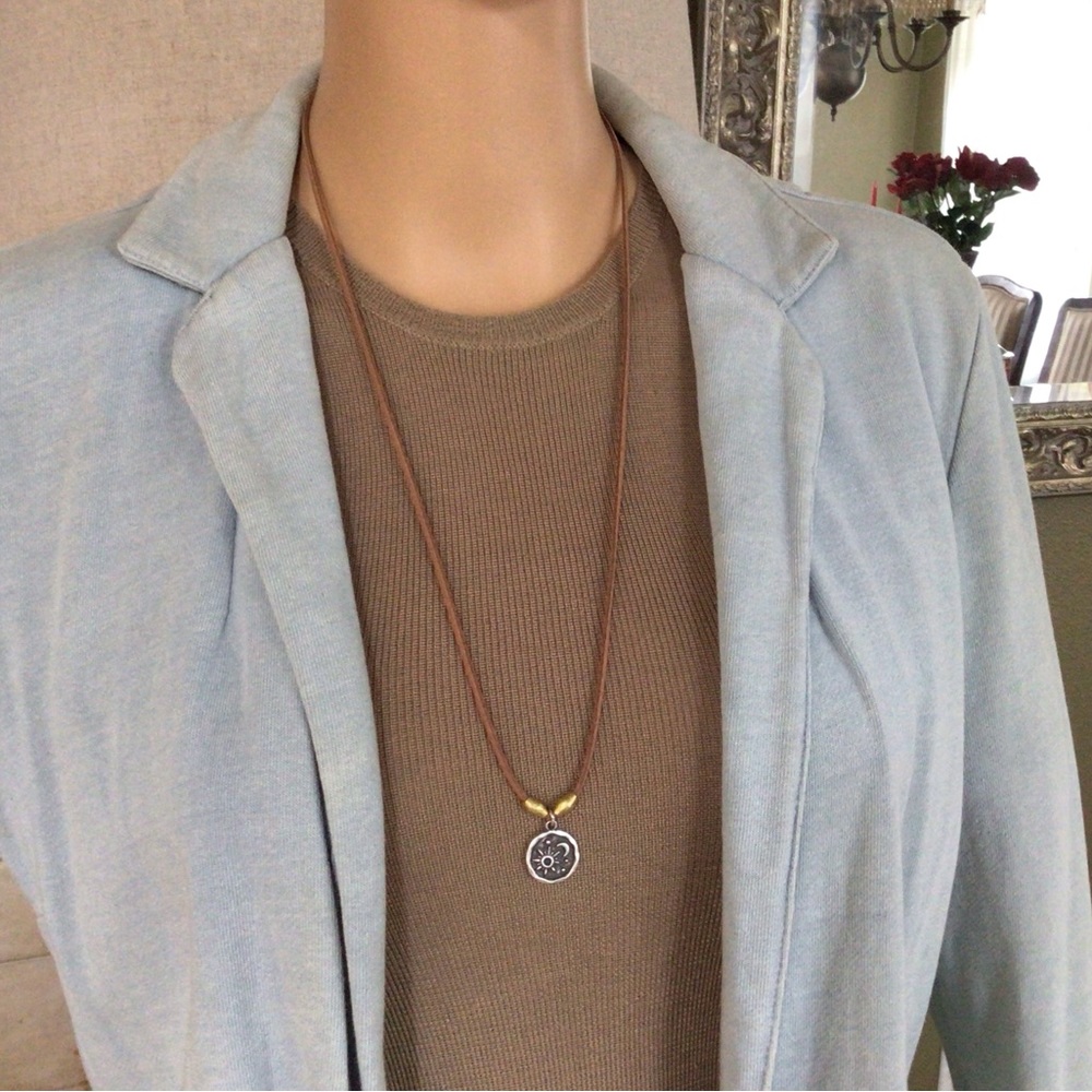 Suede Cord Sundance Charm Necklace - Picture 8 of 12